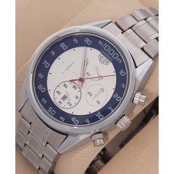 Tag Heuer Carrera D-77 White Dial Silver Watch